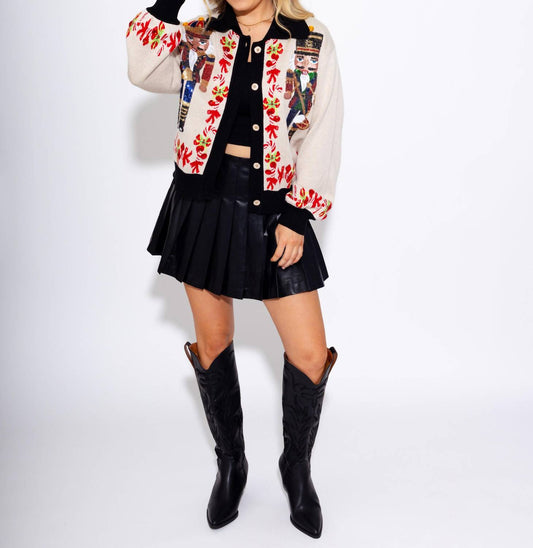 Queen Of Sparkles - Nutcracker & Candy Cane Button Up Cardigan