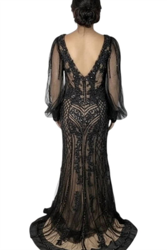 Ladivine - Floral Sequin Mermaid Gown