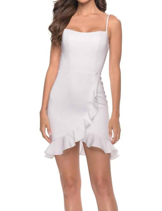 La Femme - Fitted Ruffle Cocktail Dress