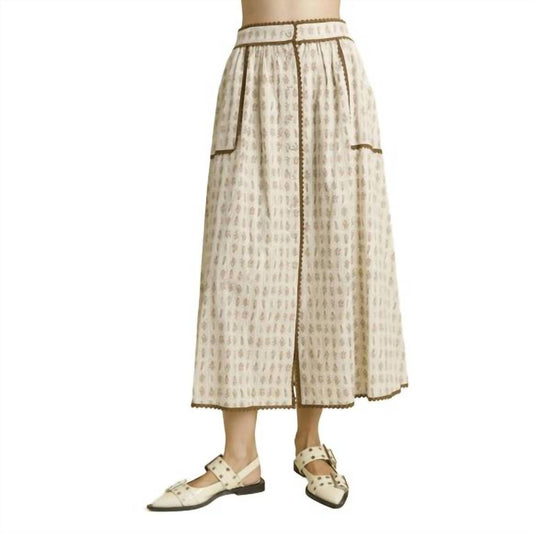 Aureum - Women's Floral Midi Skirt