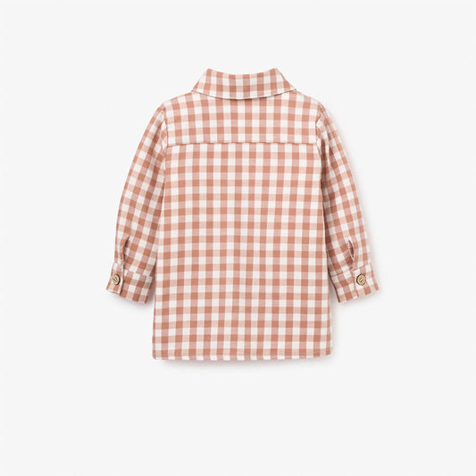 Elegant Baby - Unisex Kids Gingham Button Down Shirt