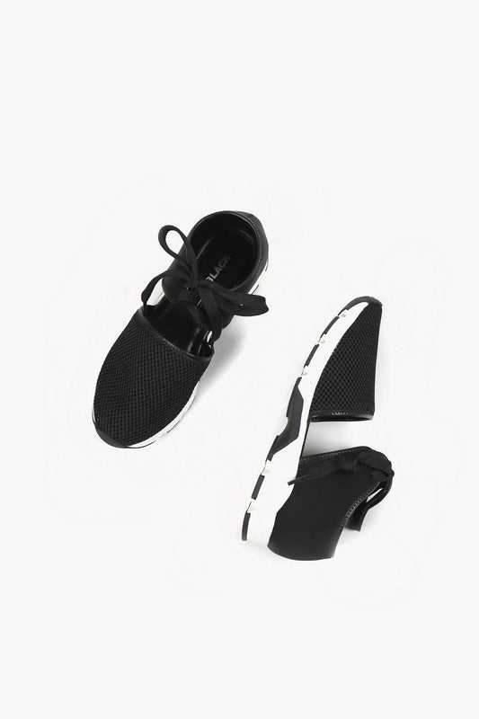 All Black - Women's Solid Mesh Sneakers