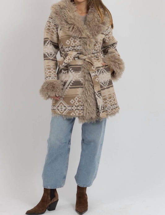 Blue B - SANTRO FUR BELTED COAT