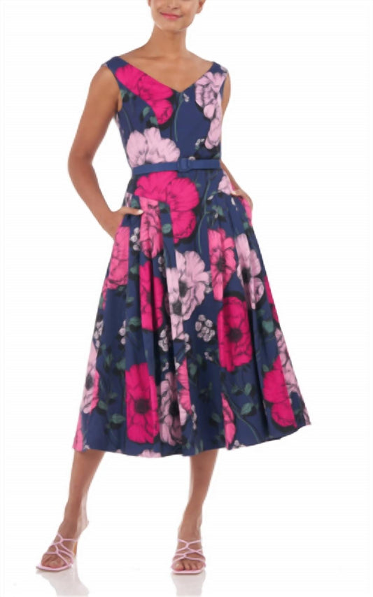 Kay Unger - Floral Midi Dress