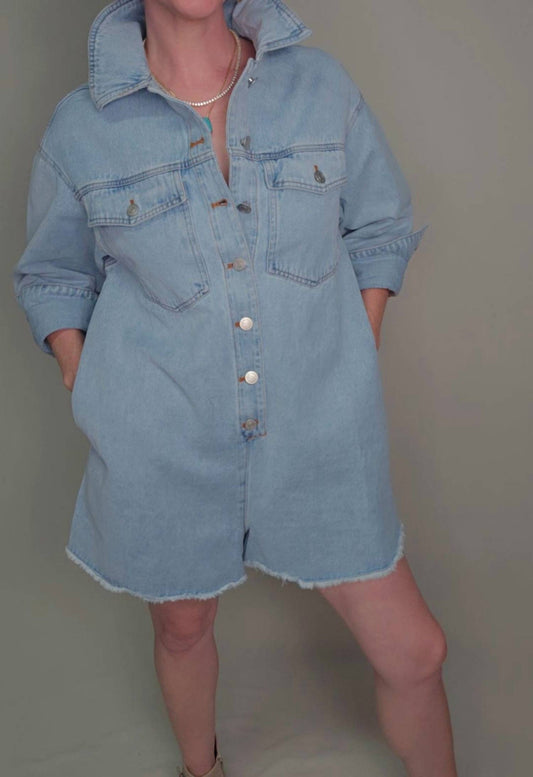 Heyson - Button Down Denim Romper
