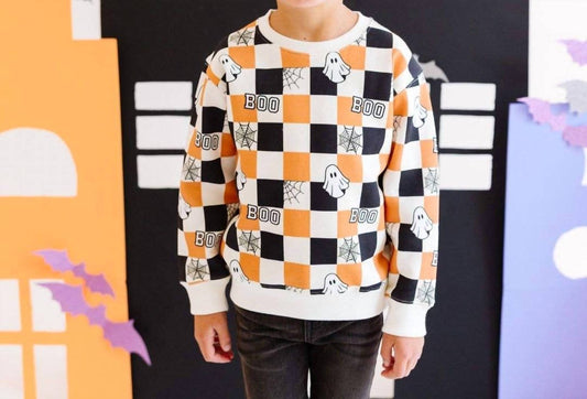 Sweet Wink - Boo Checkered Sweatshirt
