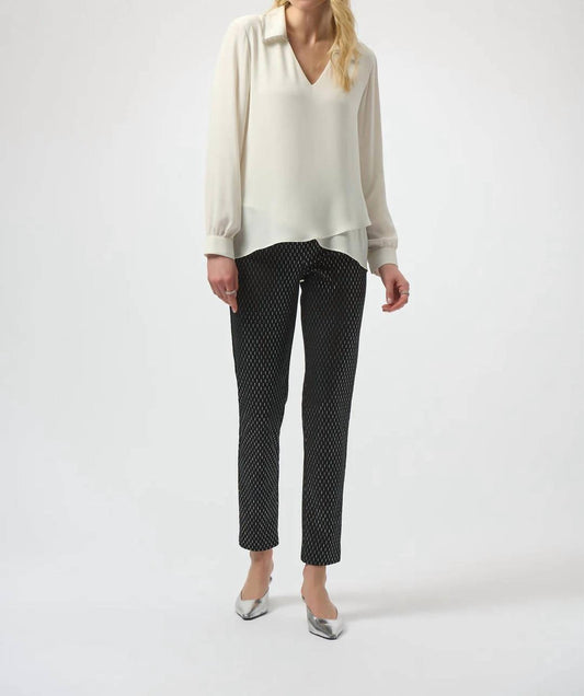 Joseph Ribkoff - Dot Print Pull On Slim Fit Pants