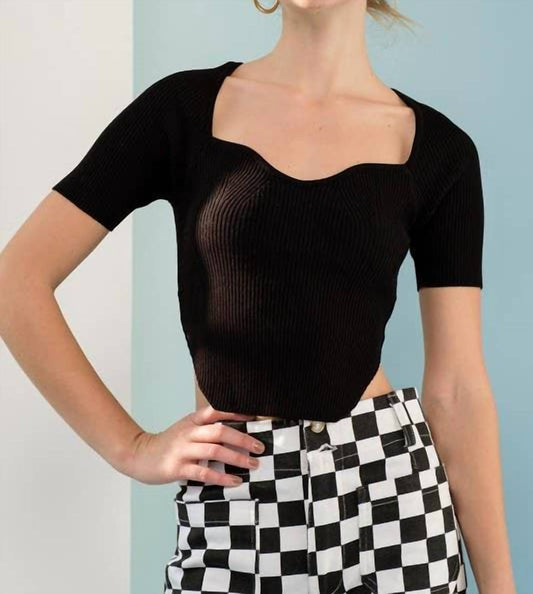 Papermoon - Nova Slim Square Neck Knit Top