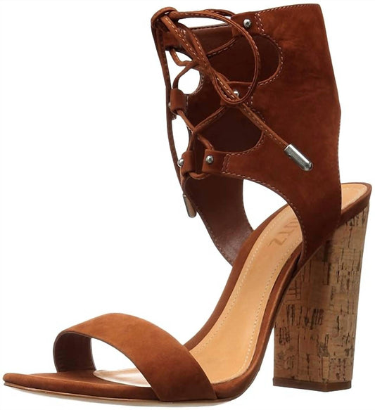 Schutz - Women Cruz Gladiator Lace Up Suede Sandals with Cork Block Heel