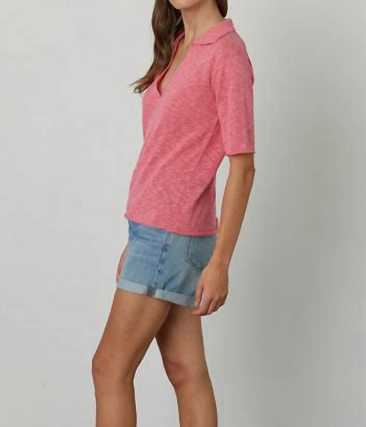 Velvet By Graham & Spencer - Velvet Linen Polo Torie Top