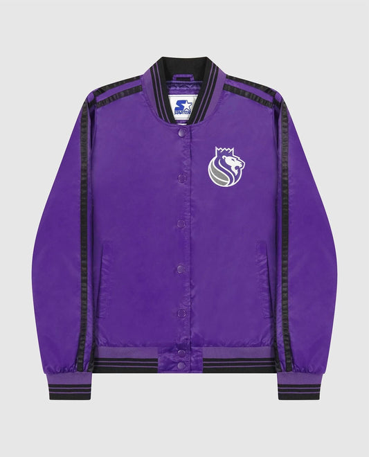 Starter - Womens Sacramento Kings Varsity Satin Full-snap Jacket