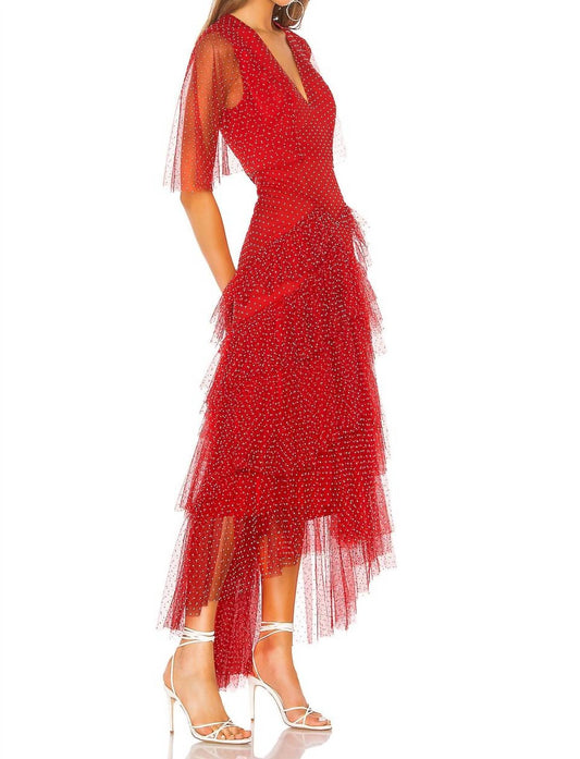 Bcbgmaxazria - Tiered Polka Dot Gown