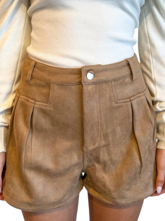 Day + Moon - Elani Suede Fit & Flare Shorts