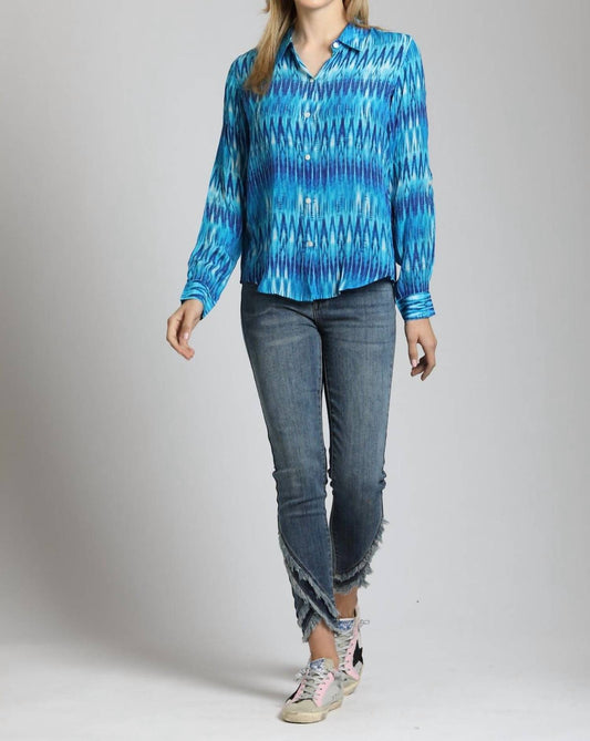 Apny - Button-Up Roll-Up Sleeve Blouse