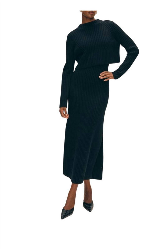 White + Warren - Cashmere Blend Cropped Ribbed Crew Sweater