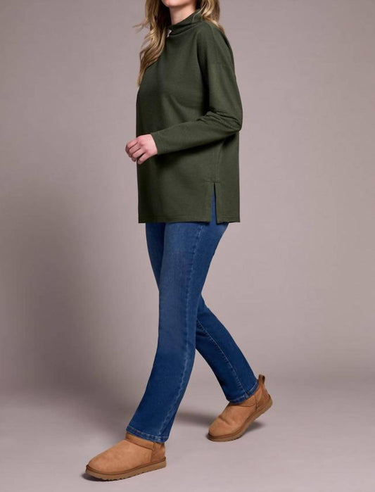 Tribal - Ottoman Knit Drop Shoulder Cowl Neck Tunic