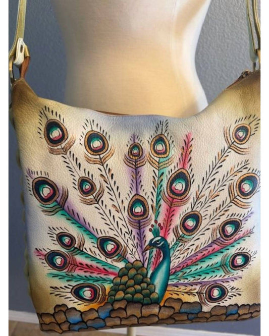 Magnifique - Women's Hand Painted Leather Braided Bag