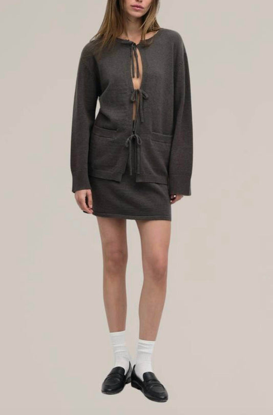 Mod Ref - Knit Sweater Tie Front Cardigan