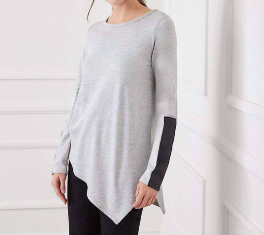 Karen Kane - Vegan Leather Long Sleeve Trim Top