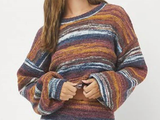 Needii - Space Dye Boucle Cropped Sweater