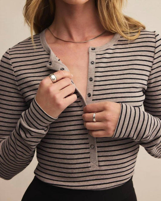 Z Supply - Stella Striped Modal Rib Henley Tee