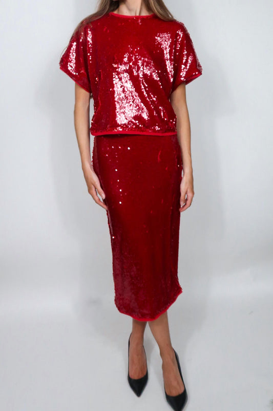 Lucy Paris - Sequin Midi Skirt