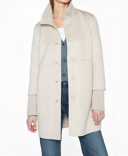 Kinross - Button Front Knit Trim Coat