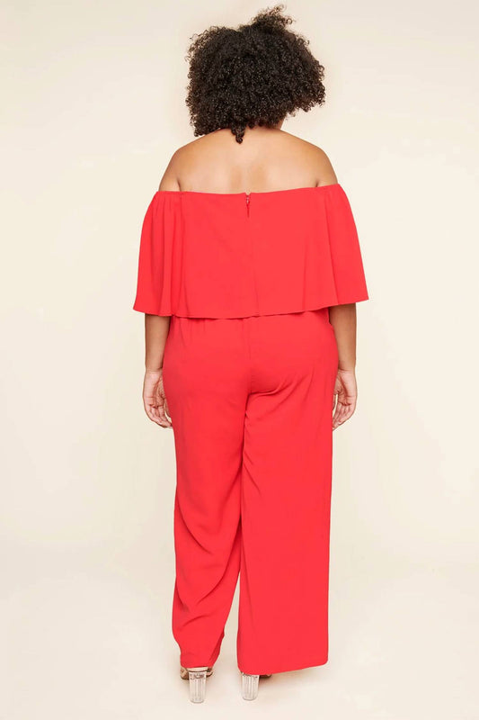 Sugarlips - Plus Bailamos Off the Shoulder Jumpsuit Curve