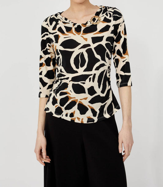 Frank Lyman - Cowl Neck Abstract Pattern Pullover