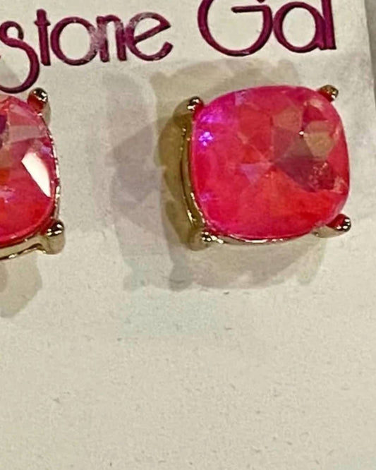 Sophia Collection - Women's Faceted Gem Stud Earrings