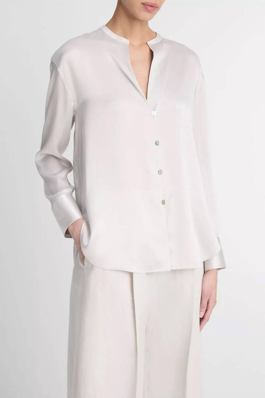 Vince - Silk Band V-neck Collar Blouse