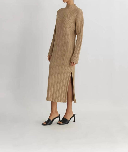 All : Row - Marie Tan Turtleneck Sweater Dress