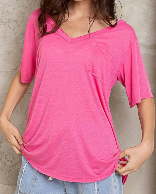 Basic And Soft Slub V Neckline Tee