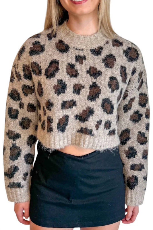 Mable - Cropped Leopard Sweater