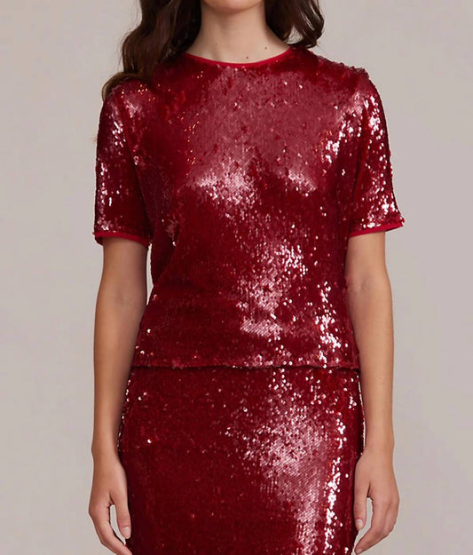 Lucy Paris - Cherry Sequin Top