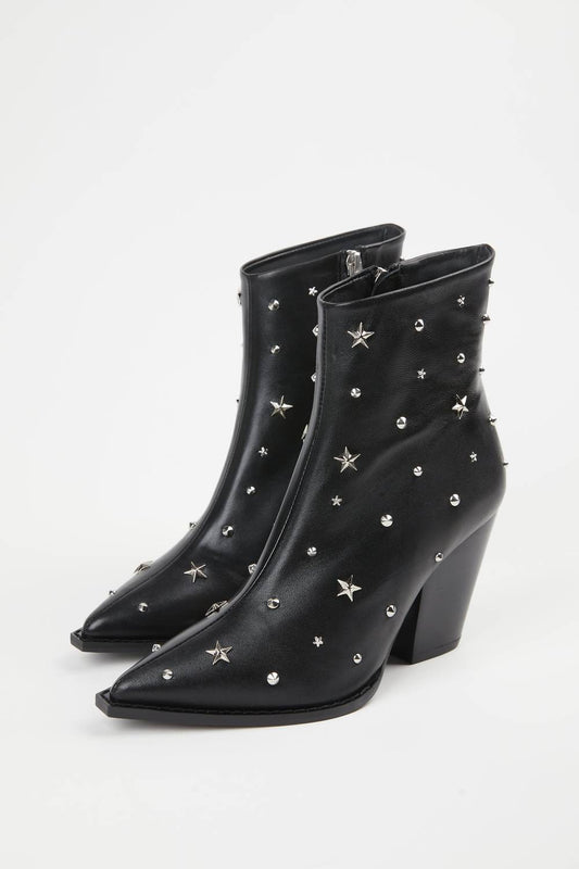 STAR STUDDED LEATHER BOOTS