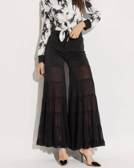 Oolala - Scuba Tiered Mesh Pants