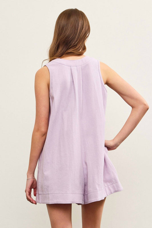 Mustard Seed - Pleated Sleeveless Romper