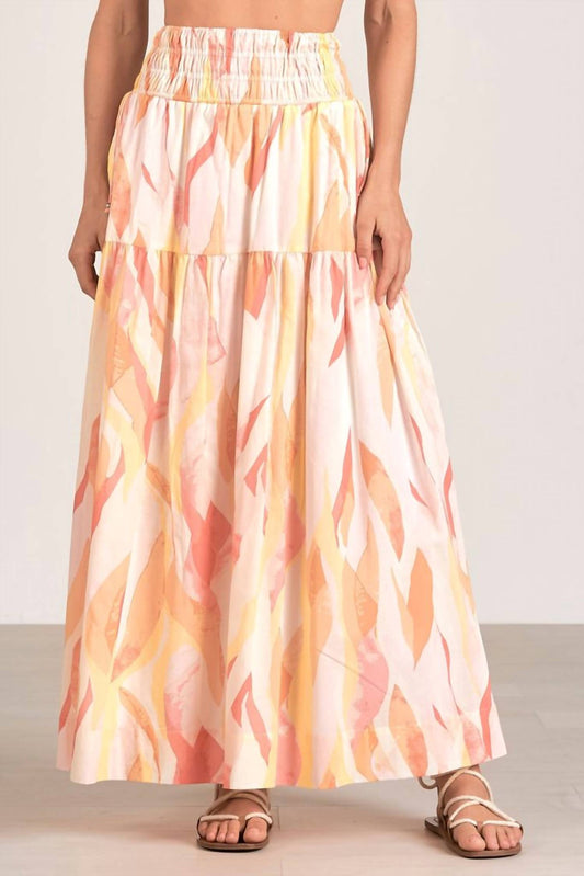 Elan - Print Amalfi Print Halter Top And Midi Smock Skirt Set