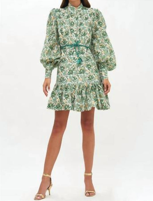 Oliphant - Montenegro High Neck Button Mini Dress