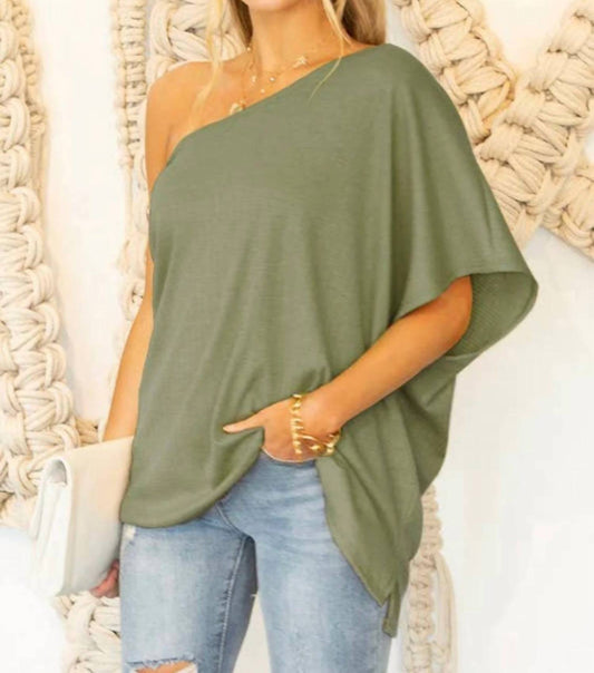 Ninexis - One Shoulder Draped Top
