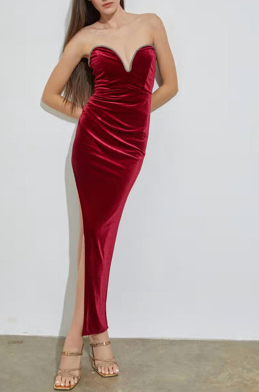 Do+Be - Strapless Asymmetrical Maxi Dress