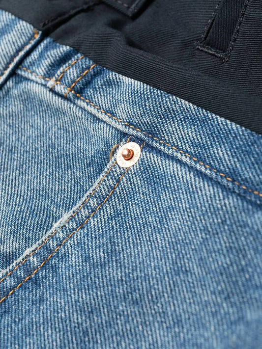 Valentino - Dual Material Denim Trousers