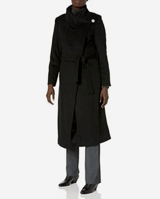 Kenneth Cole - Fencer Melton Wool Belted Mid Length Coat