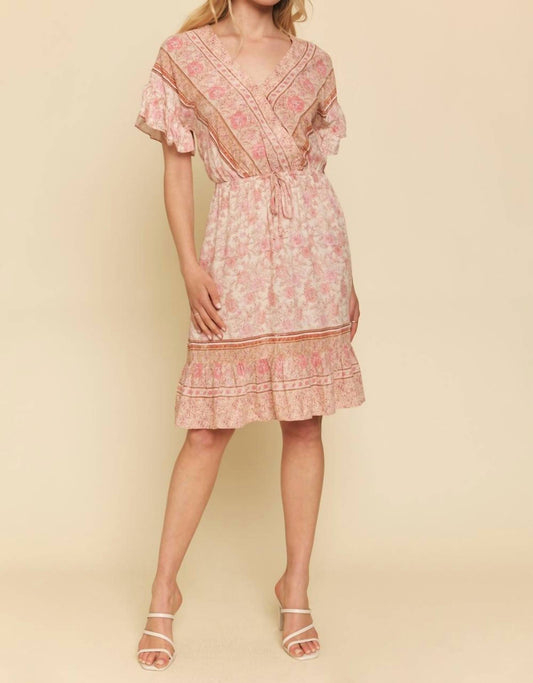 Mystree - Ruffle Boarder Print Dress