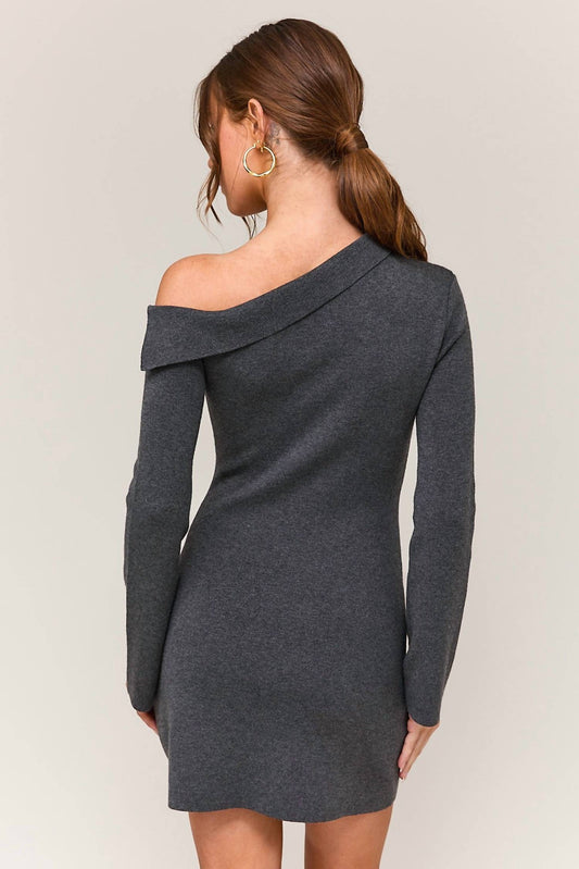 Le Lis - Natalia Asymmetrical Shoulder Sweater Dress