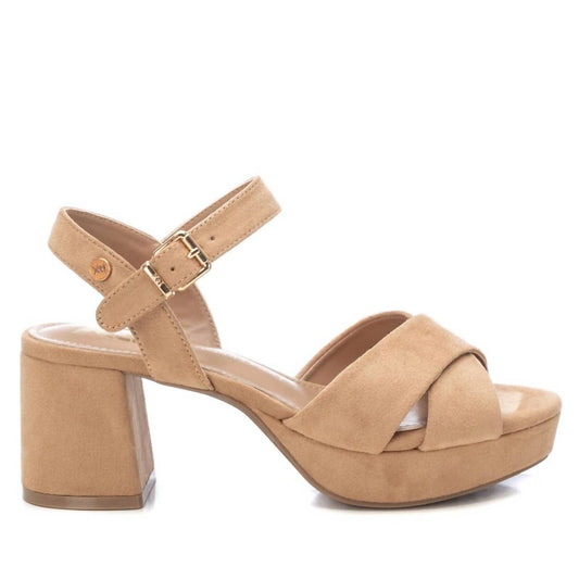 Xti - Women's Suede Heeled Platform Sandals