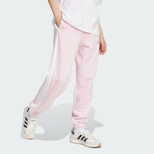 Adidas - Women Essentials 3-stripes Fleece Loose-fit Pants
