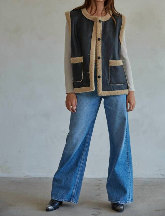 By Together - Shiloh Woven Button Down Sleeveless Vest