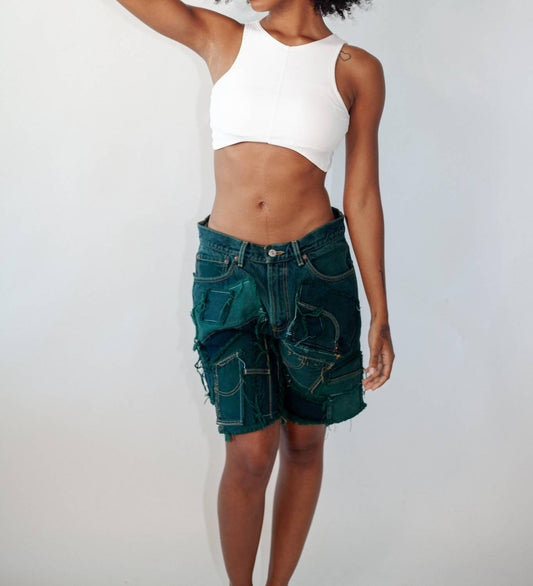 Knotwtr - Patched Denim Shorts